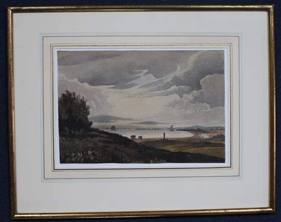 Attributed to Henry Gastineau (1791-1876) Hove and Worthing from Brighton, c.1820 8.5 x 12.75in.